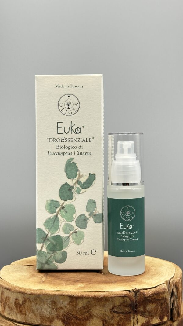 "IdroEssenziale® di eucalipto bio – Euka – Collutorio Naturale Oligea Collutorio naturale a base di eucalipto biologico toscano, puro e distillato nei laboratori Oligea a Massarosa (LU). "