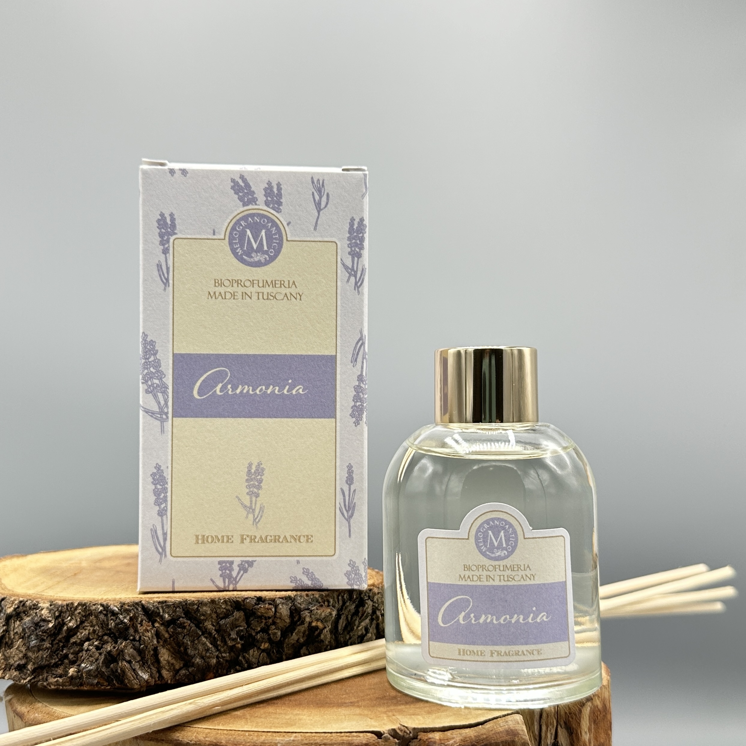 Profumatore-Ambiente-Bastoncini-Armonia-Melogranoantico-bioprofumeria-Oligea azienda agricola di Massarosa LU