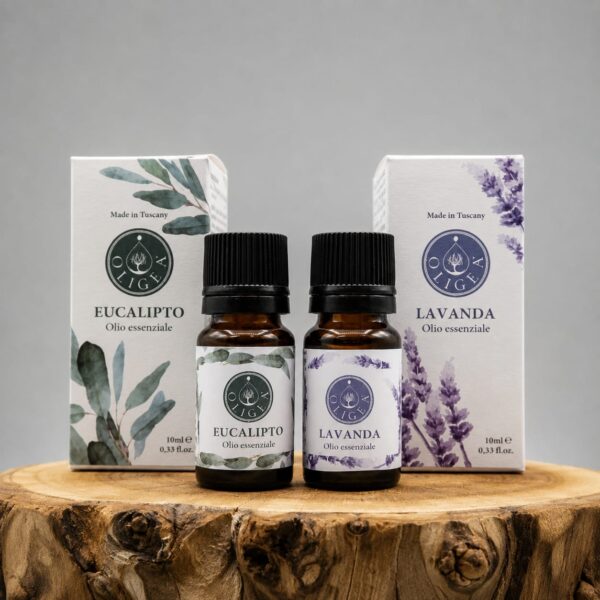 Kit oli essenziali di eucalipto e lavanda per diffusori e profumatori ambiente | Aromaterapia Oligea