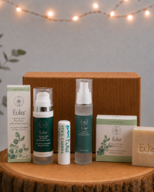 Linea viso bio pure skincare routine Oligea – idea regalo per tutta la famiglia - cosmesi bio - sapone viso e corpo - stick labbra - crema viso - idrolato di eucalipto