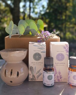 kit COMPLETO Oli Essenziali di Eucalipto e Lavanda per Aromaterapia con Diffusore Oligea