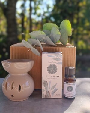 kit Olio Essenziale di Eucalipto per Aromaterapia con Diffusore Oligea