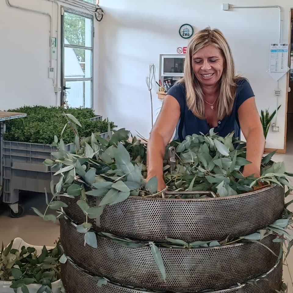 elena giannini durante estrazione in corrente di vapore degli oli essenziali biologici italiani oligea nei laboratori di Massarosa (4)